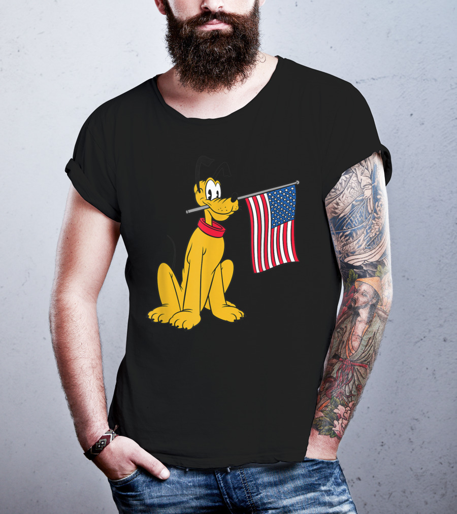 Disney Pluto American Flag T-Shirt
