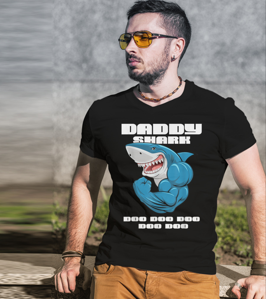 Daddy Shark Doo Doo Doo Doo Matching Family Shark T-Shirt