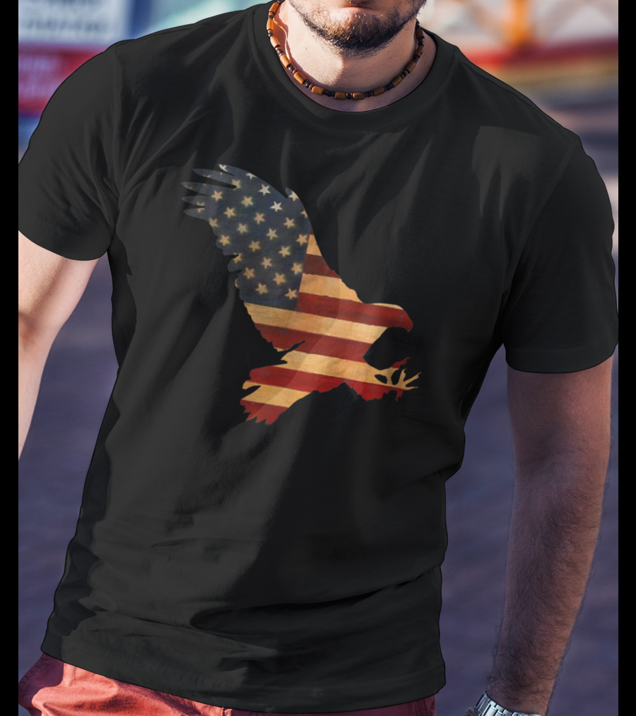American Flag Eagle Silhouette Cool T-Shirt