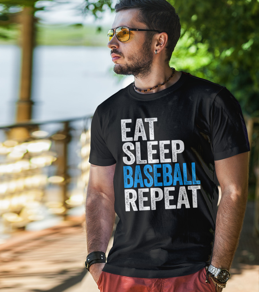 Eat Sleep Baseball Repeat Classic Sports Routine T-Shirt