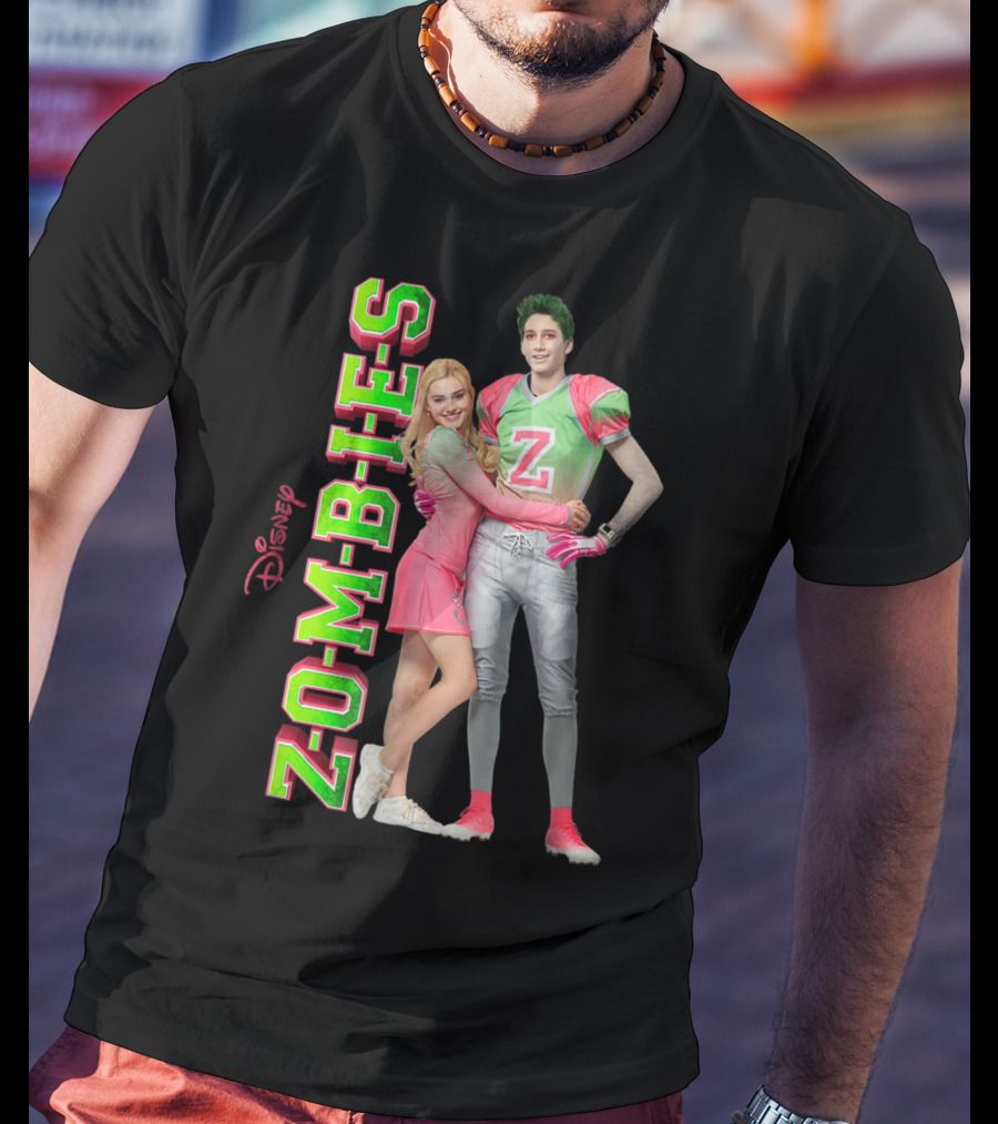 Disney Zombies Zed And Addison Cheerleader And Football Player T-Shirt