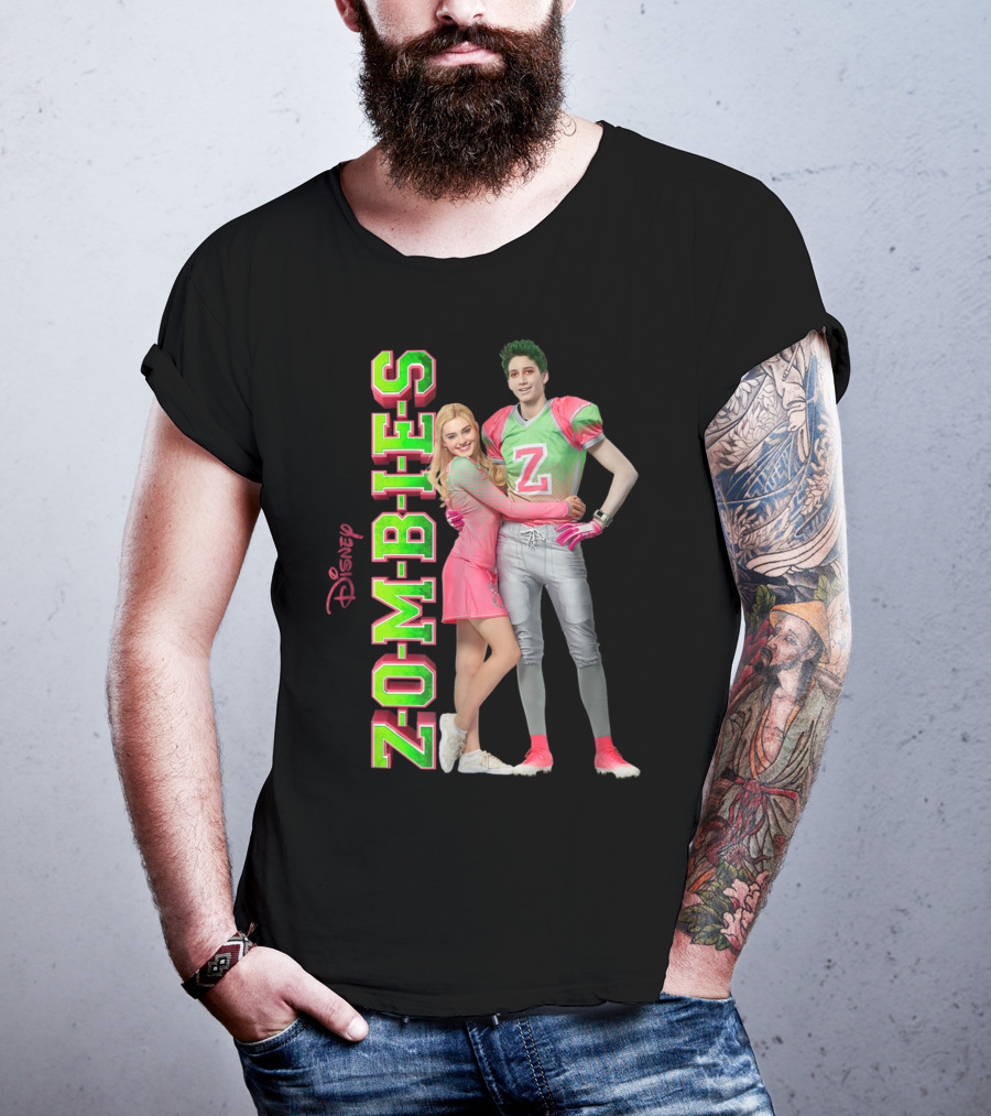 Disney Zombies Zed And Addison Cheerleader And Football Player T-Shirt