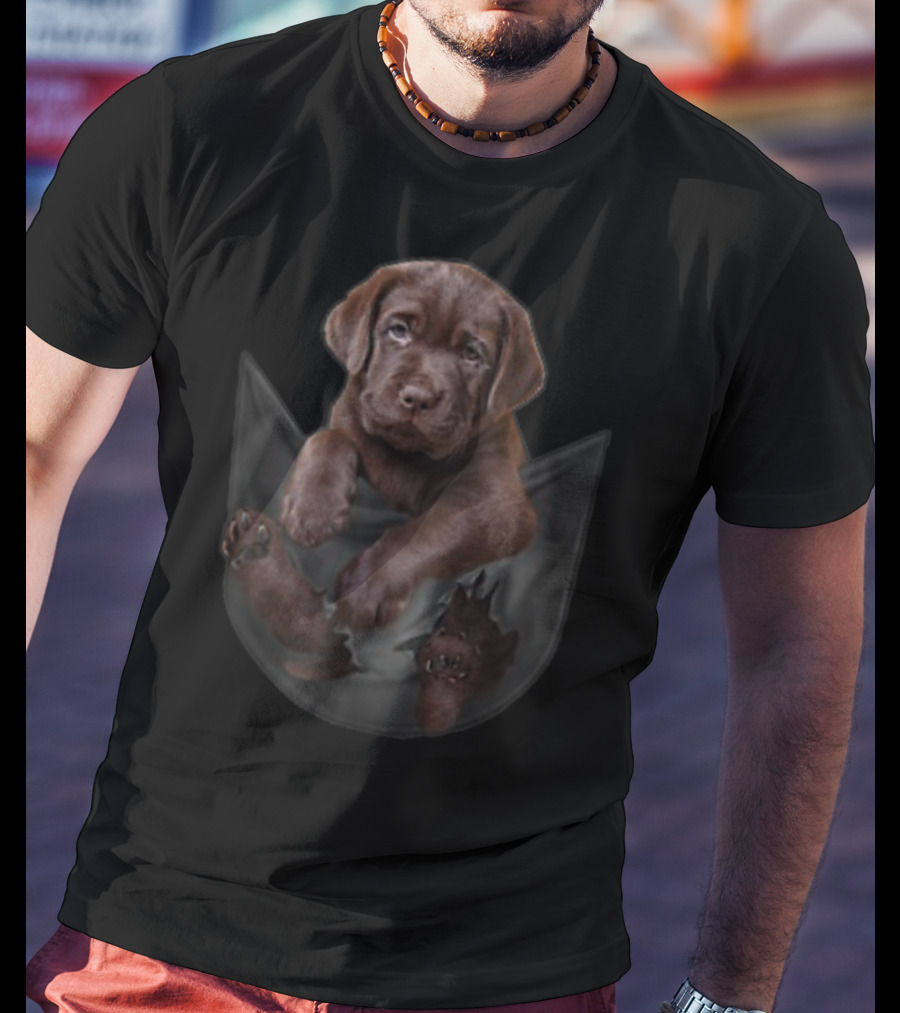 Chocolate Labrador Dog In Your Pocket T-Shirt