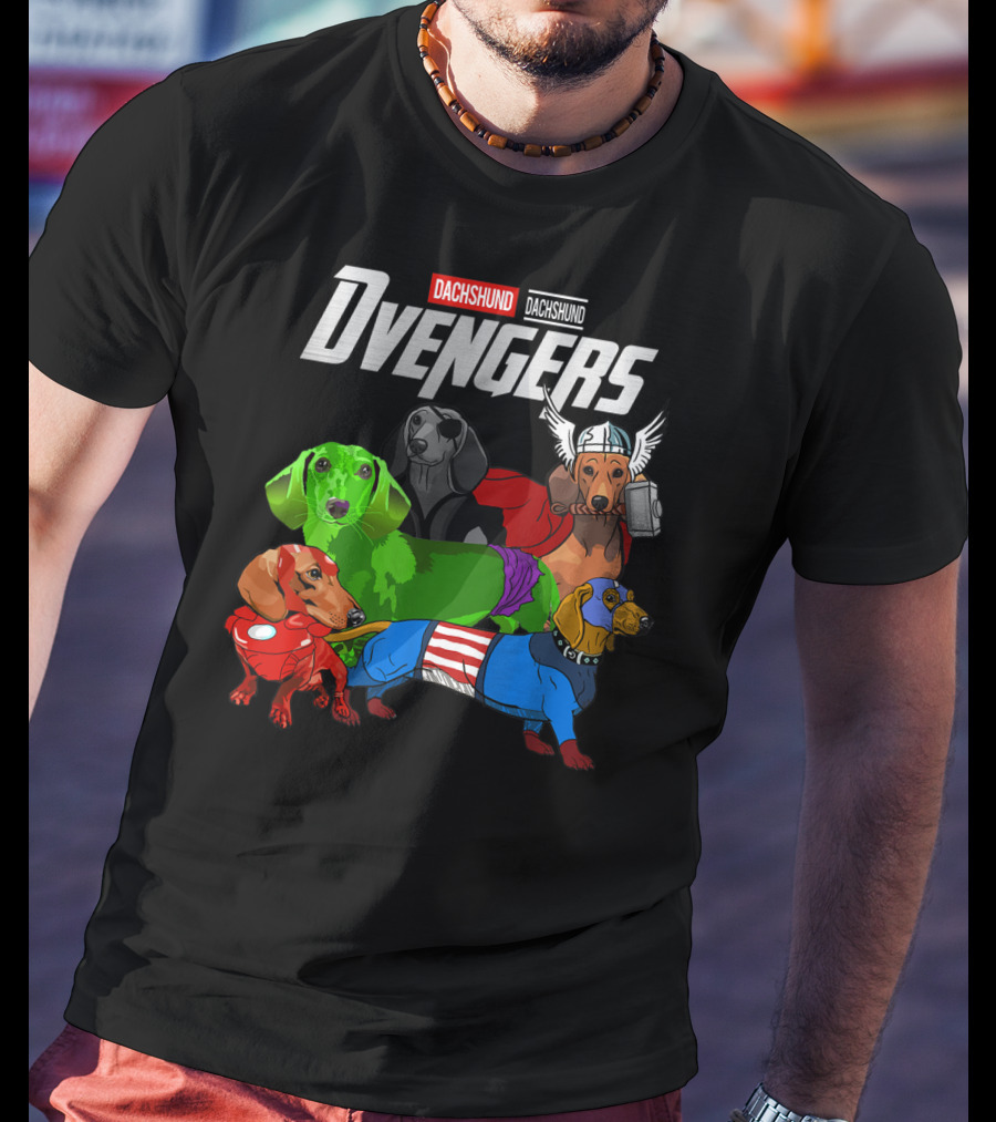 Dvengers Dachshund Funny Dog Superhero T-Shirt