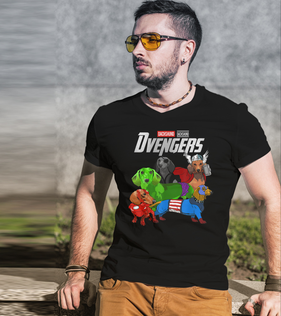 Dvengers Dachshund Funny Dog Superhero T-Shirt