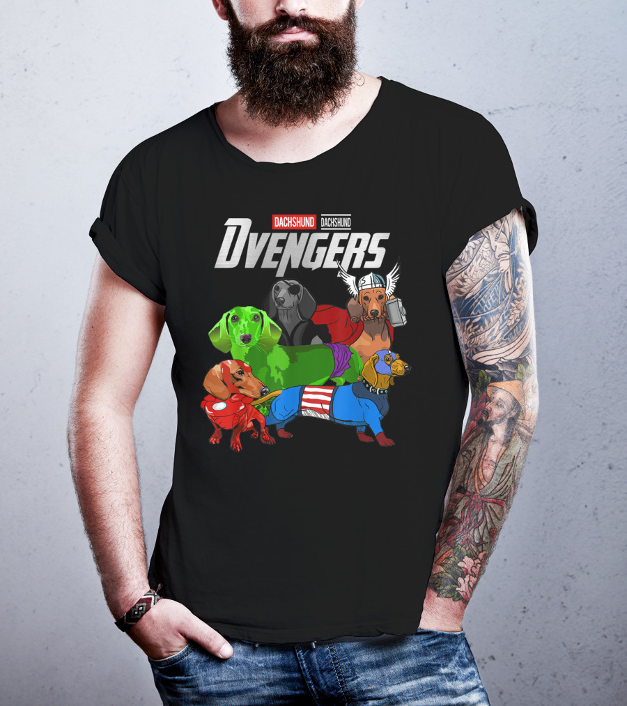 Dvengers Dachshund Funny Dog Superhero T-Shirt