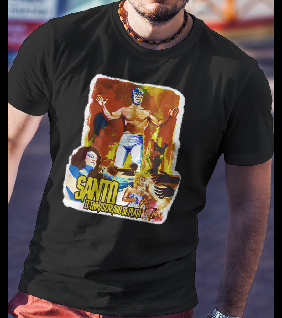 Santo El Enmascarado De Plata Classic Luchador Adventure T-Shirt