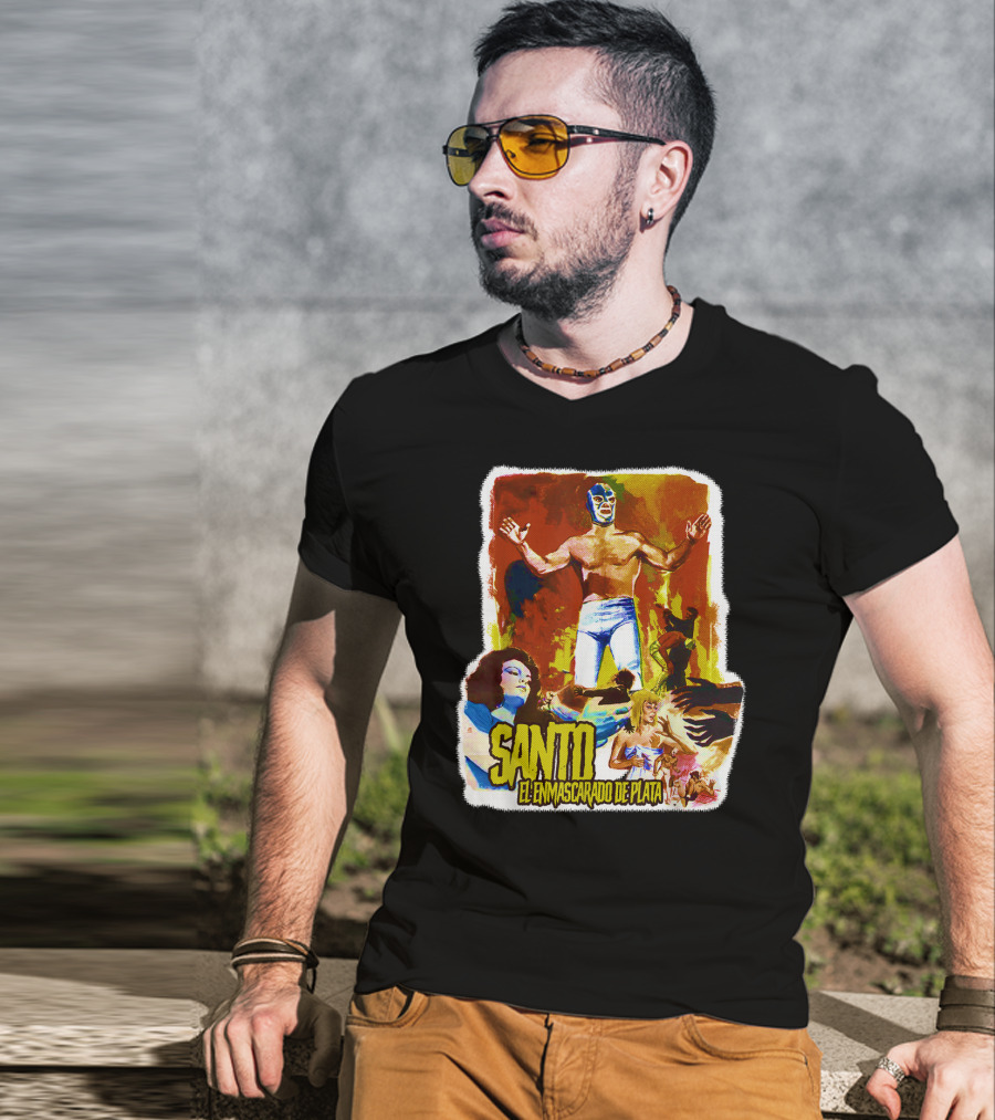Santo El Enmascarado De Plata Classic Luchador Adventure T-Shirt