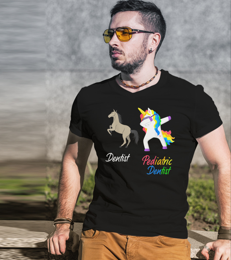 Dentist Pediatric Dentist Dabbing Unicorn T-Shirt