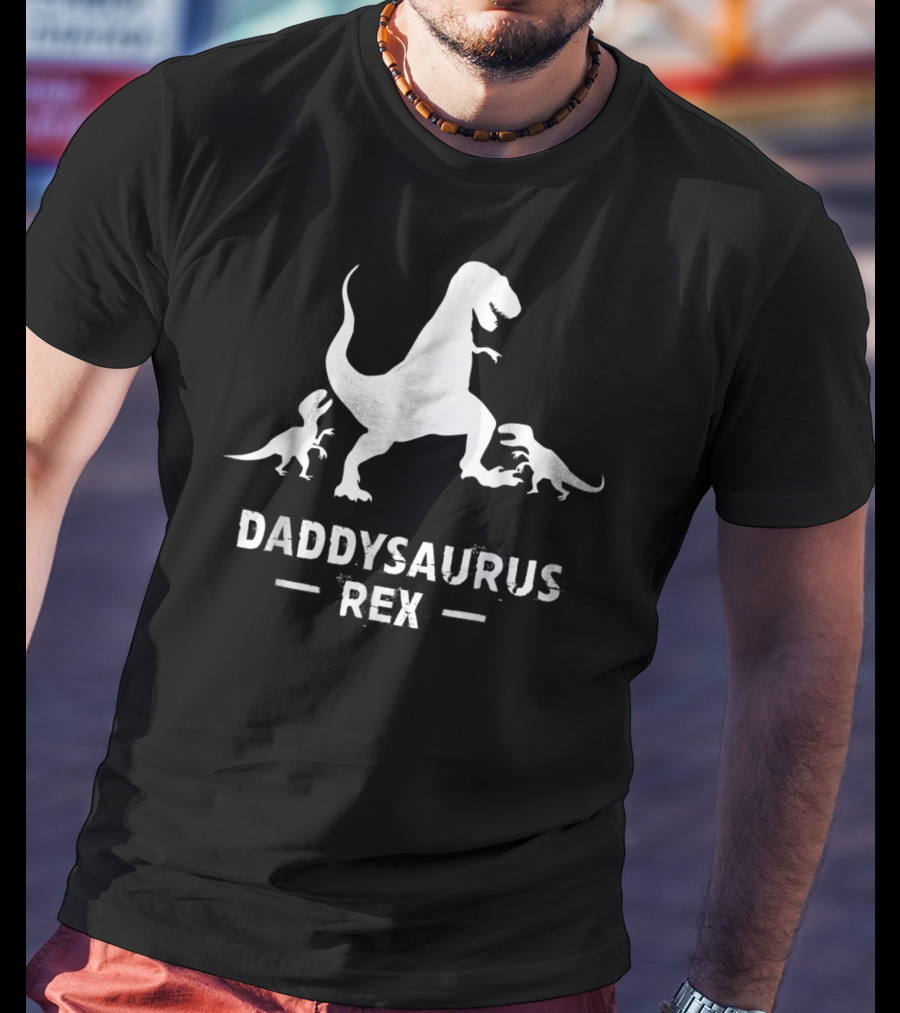 Father's Day Daddysaurus Rex With Dinosaur Family T-Shirt