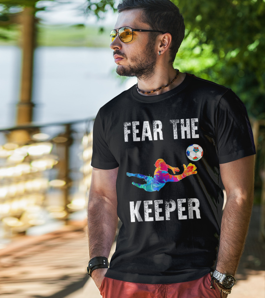 Fear The Keeper Diving Soccer Goalkeeper Splashmulticolor T-Shirt