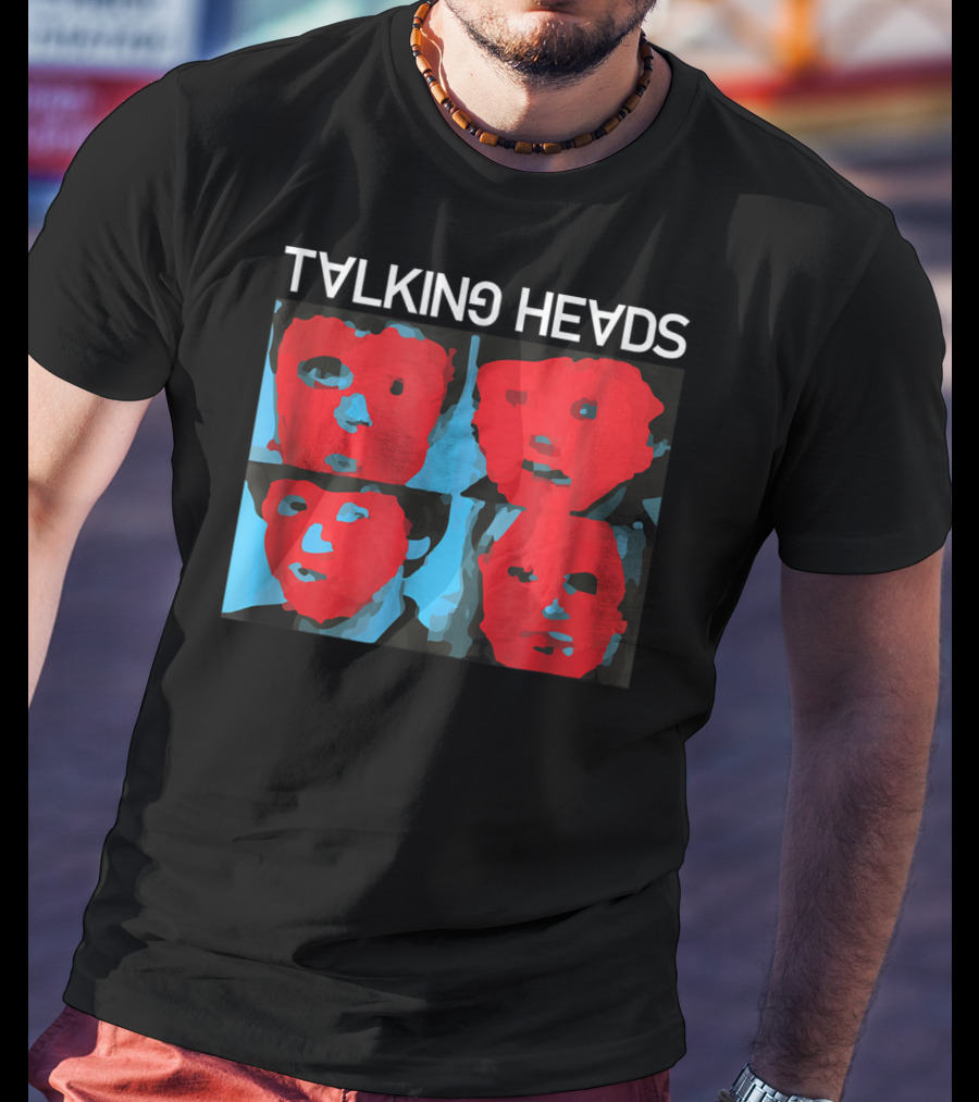 Talking Heads Psycho Killer Red Blue Mask Faces T-Shirt