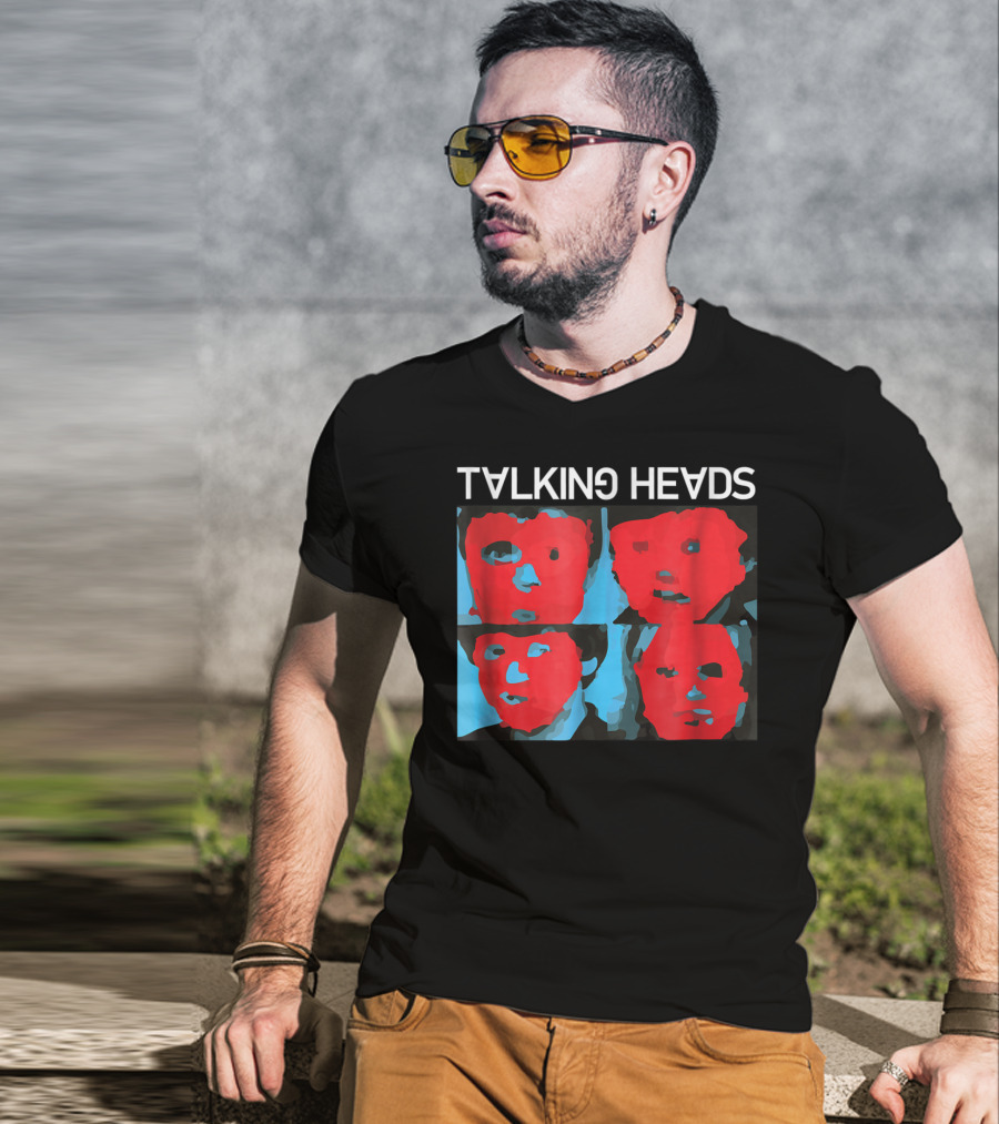 Talking Heads Psycho Killer Red Blue Mask Faces T-Shirt