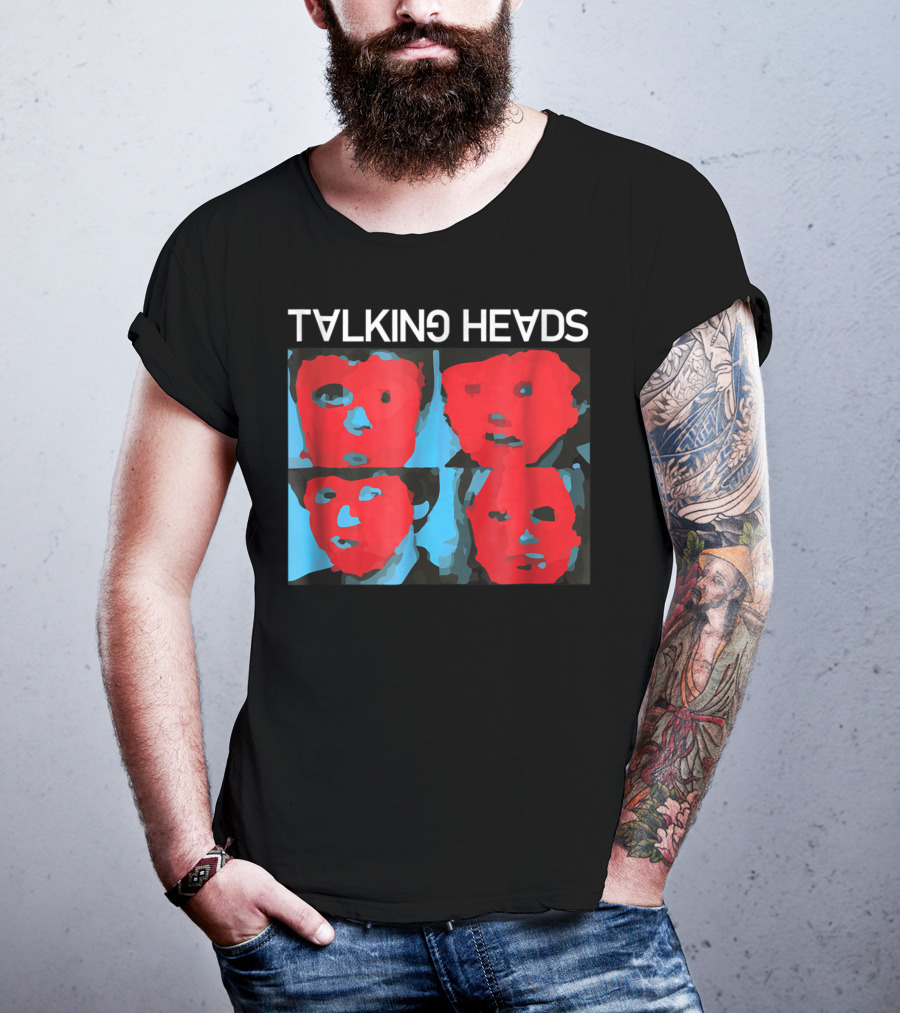 Talking Heads Psycho Killer Red Blue Mask Faces T-Shirt