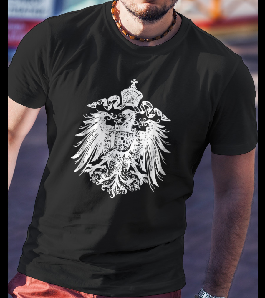 German Imperial Eagle Emblem White Crest T-Shirt