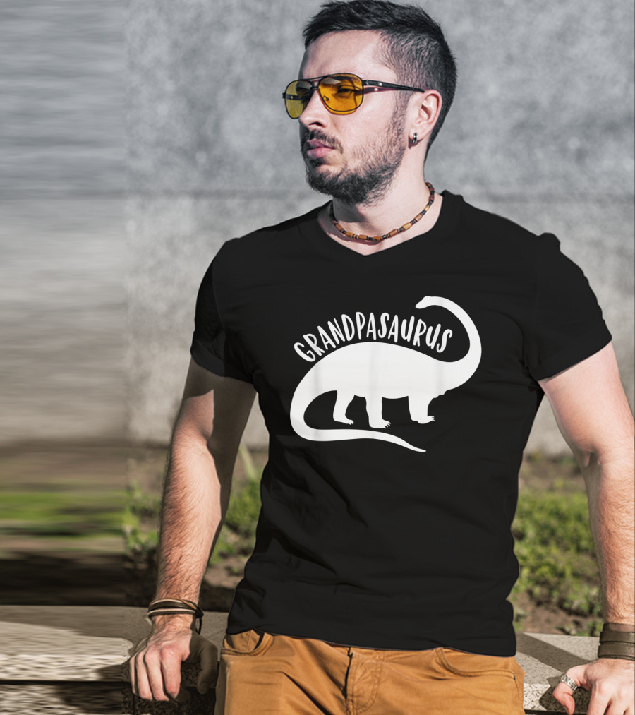 Grandpasaurus Dad Promoted To Dino Grandpa Dinosaur T-Shirt