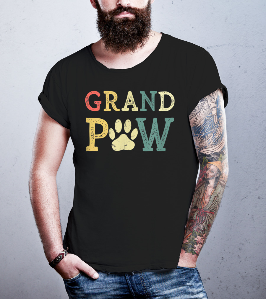 Grandpaw Dog Lover Paw Print Grandpa T-Shirt