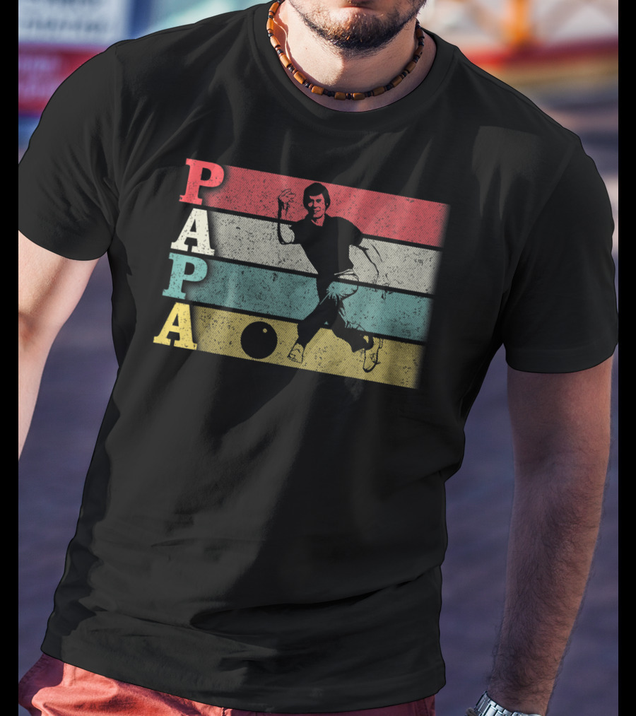 Papa Vintage Bowling Funny DadFather's T-Shirt
