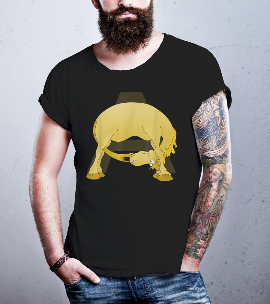 Cute Pony Monogram Cartoon Horse Letter A T-Shirt
