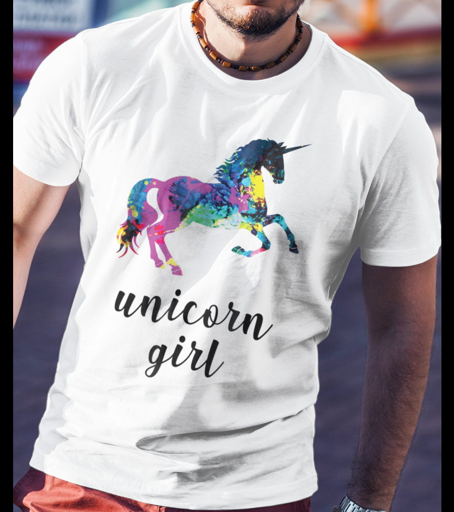Unicorn Girl Magical Horse Girl Vibrant Colorful T-Shirt
