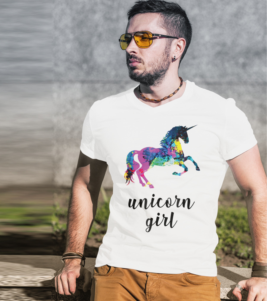 Unicorn Girl Magical Horse Girl Vibrant Colorful T-Shirt