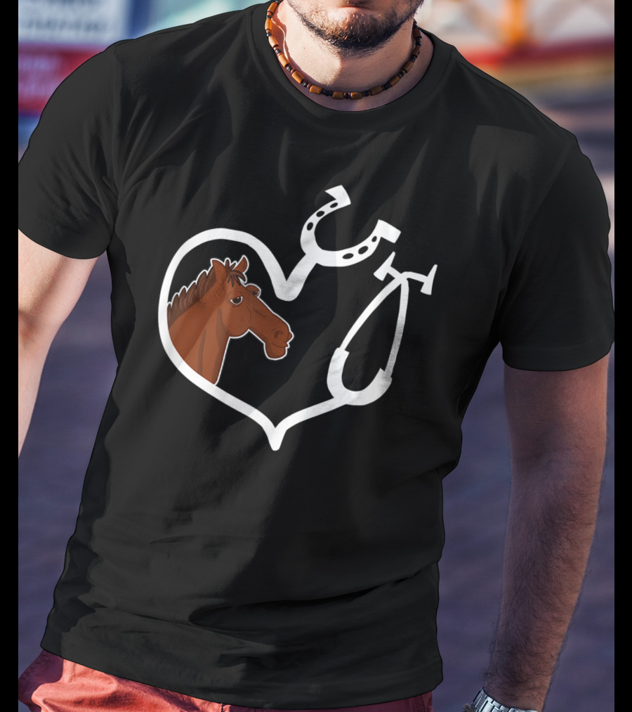 Cute Horse Heart Vet Tech QW T-Shirt