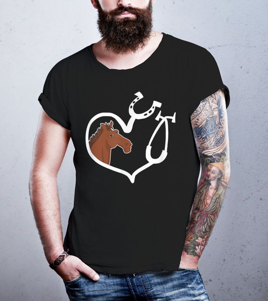 Cute Horse Heart Vet Tech QW T-Shirt