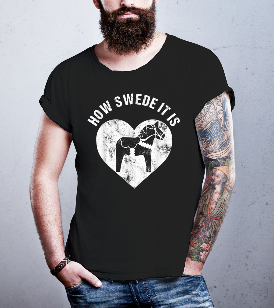How Swede It Is Dala Horse Heart Valentine's Day T-Shirt