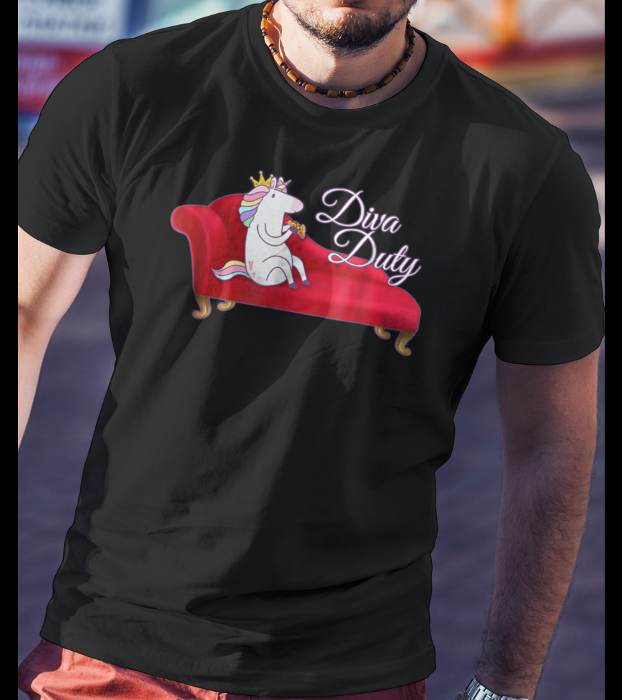 Diva Duty Unicorn Princess Horse Queen Funny Couch T-Shirt