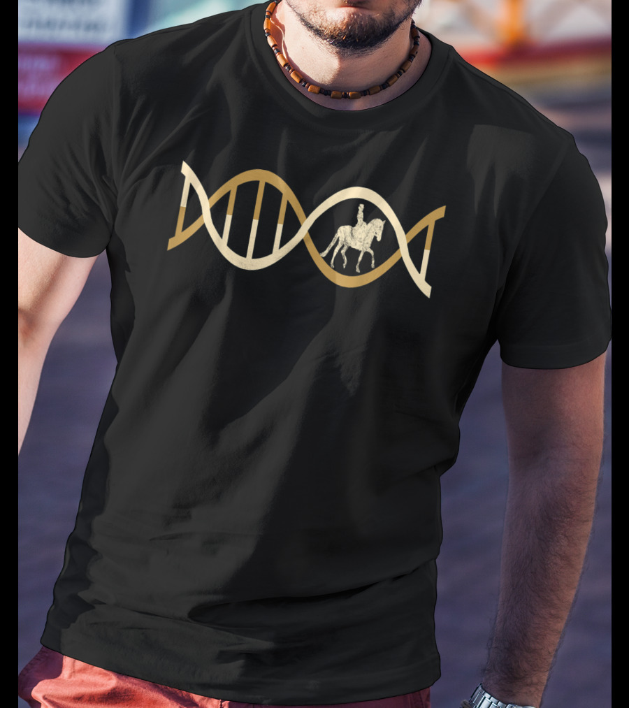 Dressage Horse Riding DNA Horseback Whisperer Equestrian Genetics T-Shirt