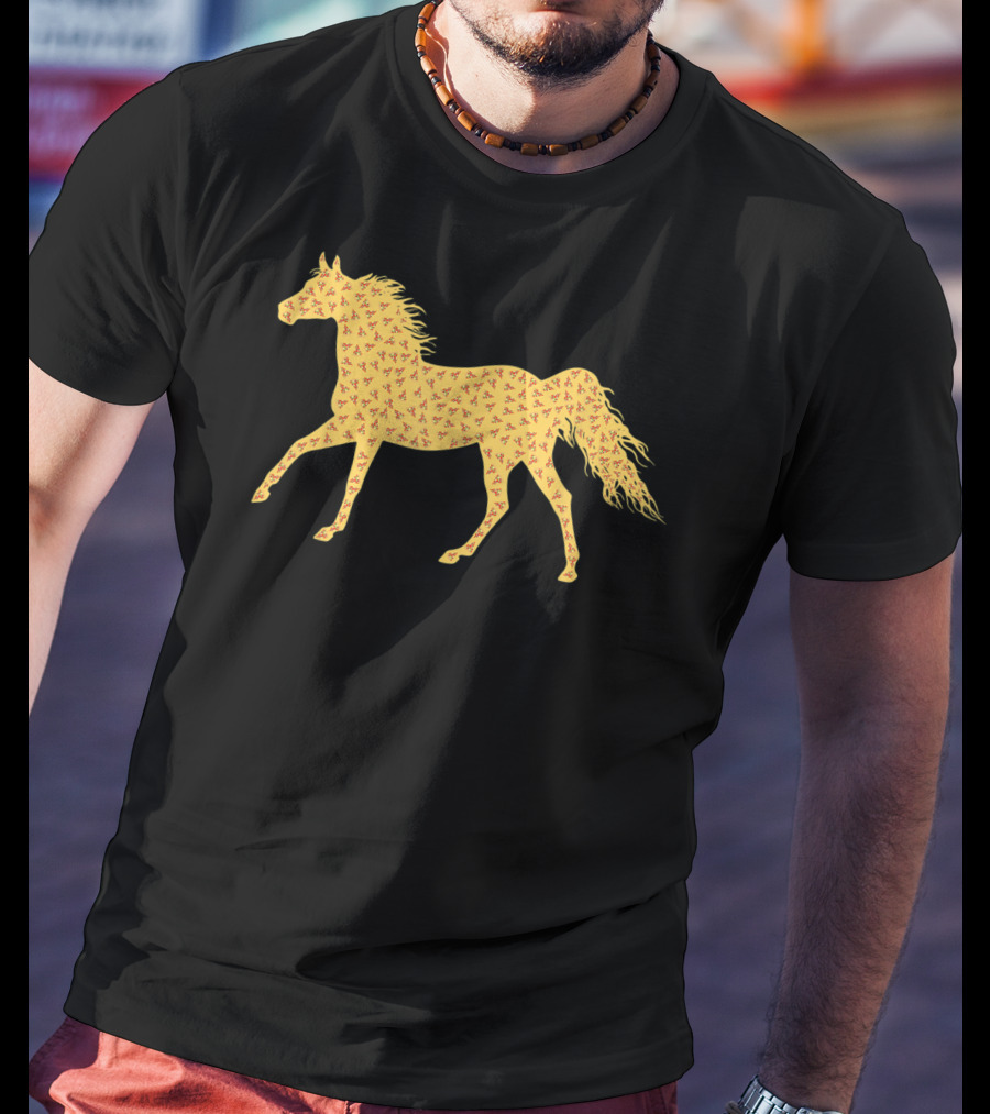 Cute Horse Pepperoni Pizza T-Shirt