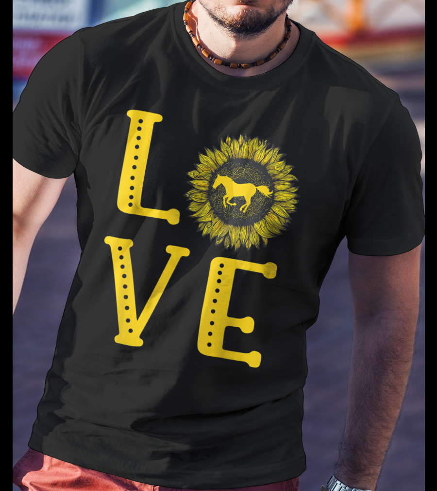 Love Sunflower Horse Lovers Cute Horse Girl T-Shirt