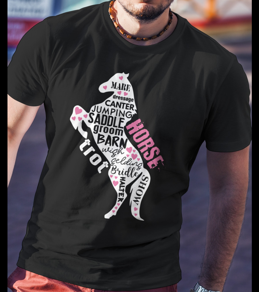 Dancing Horse Riding Girls Equestrian Mare Dressage Canter Jumping Saddle Barn Horse Show T-Shirt