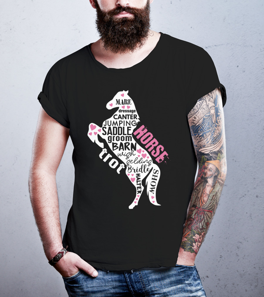 Dancing Horse Riding Girls Equestrian Mare Dressage Canter Jumping Saddle Barn Horse Show T-Shirt