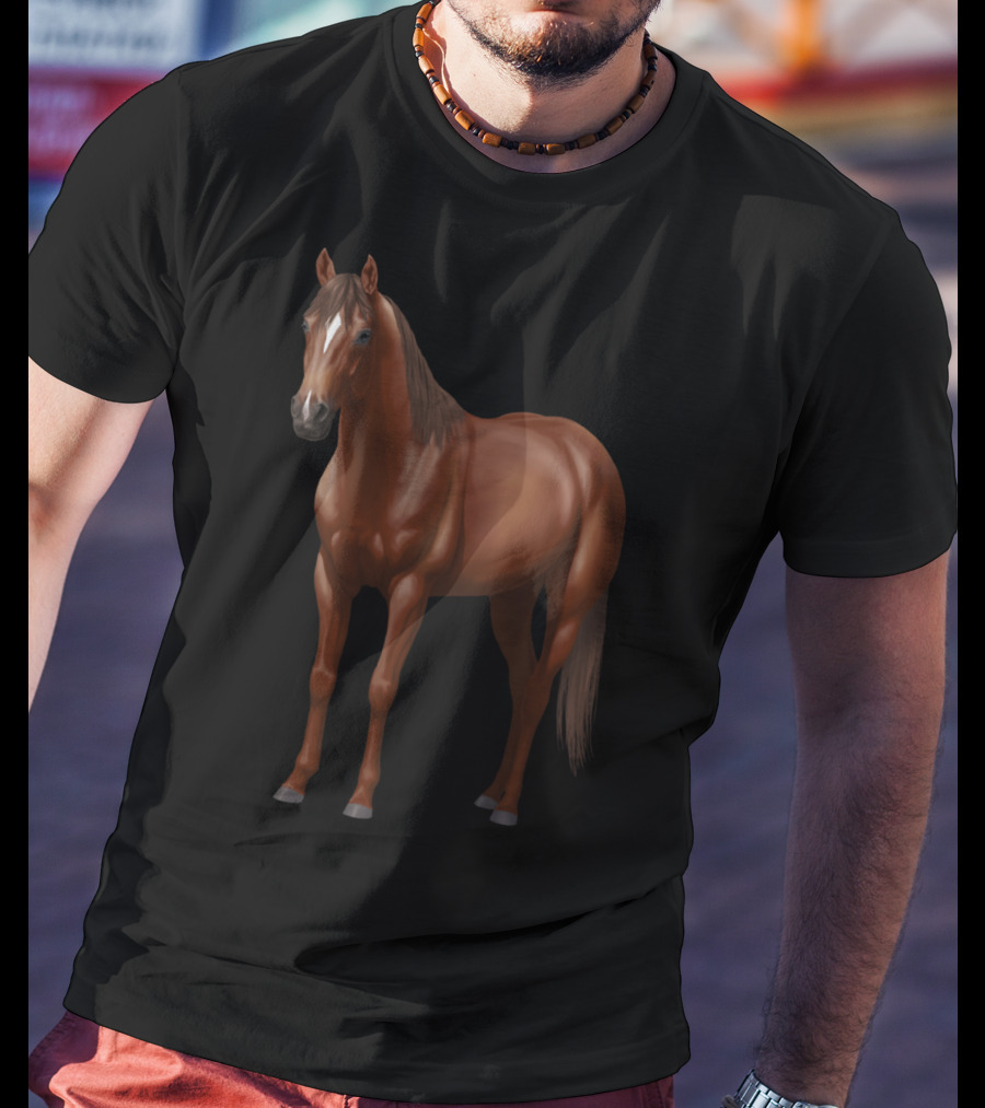 Dark Sorrel Chestnut Quarter Horse Stallion Majestic T-Shirt