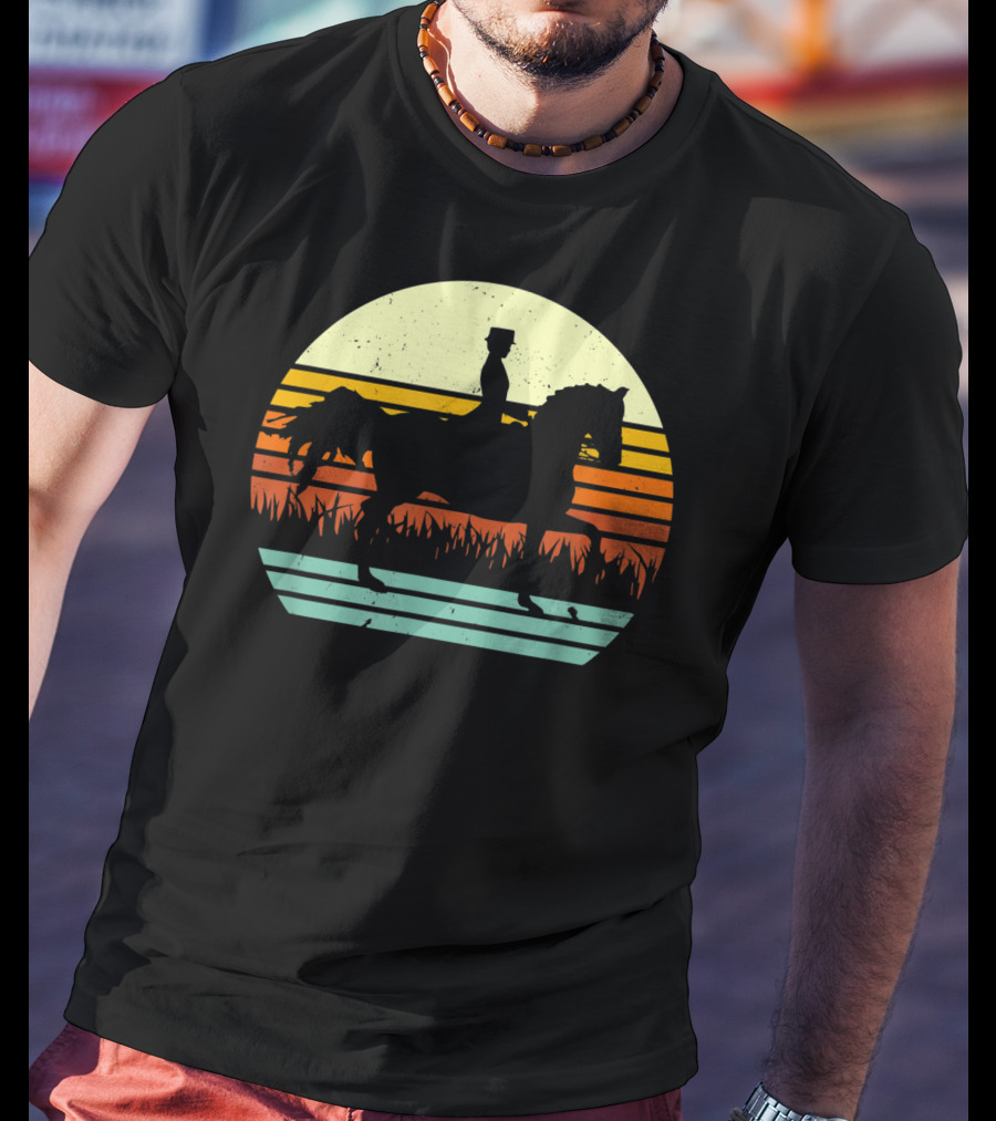 Dressage Rider Style Horse Sunset T-Shirt