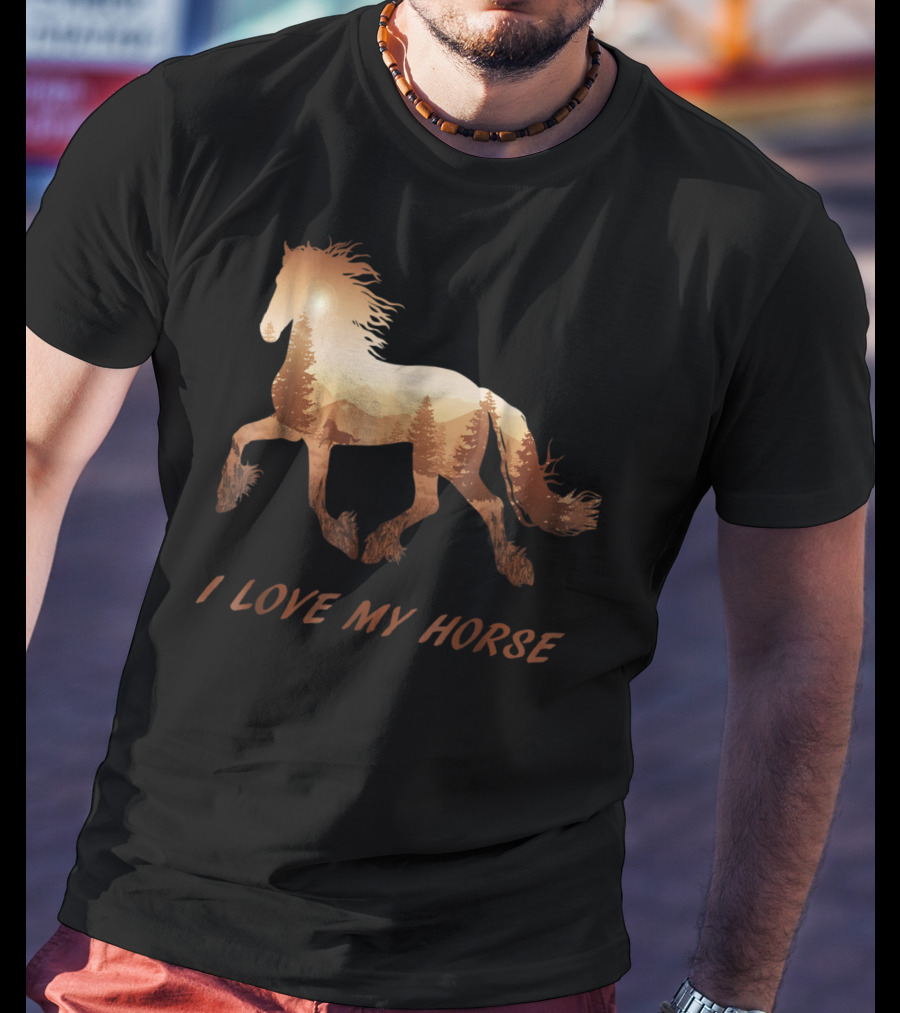 I Love My Horse Riding Sunset T-Shirt