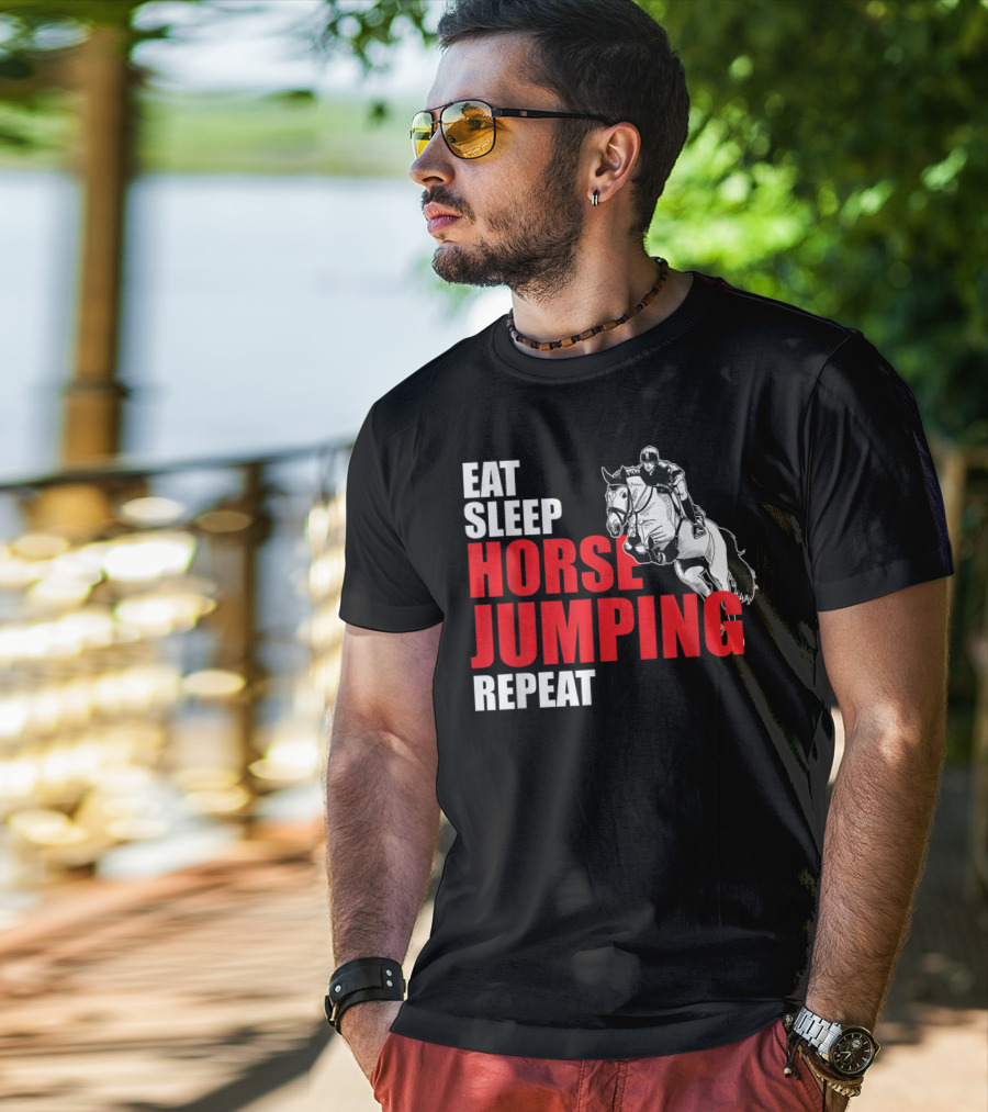 Eat Sleep Horse Jumping Repeat T-Shirt
