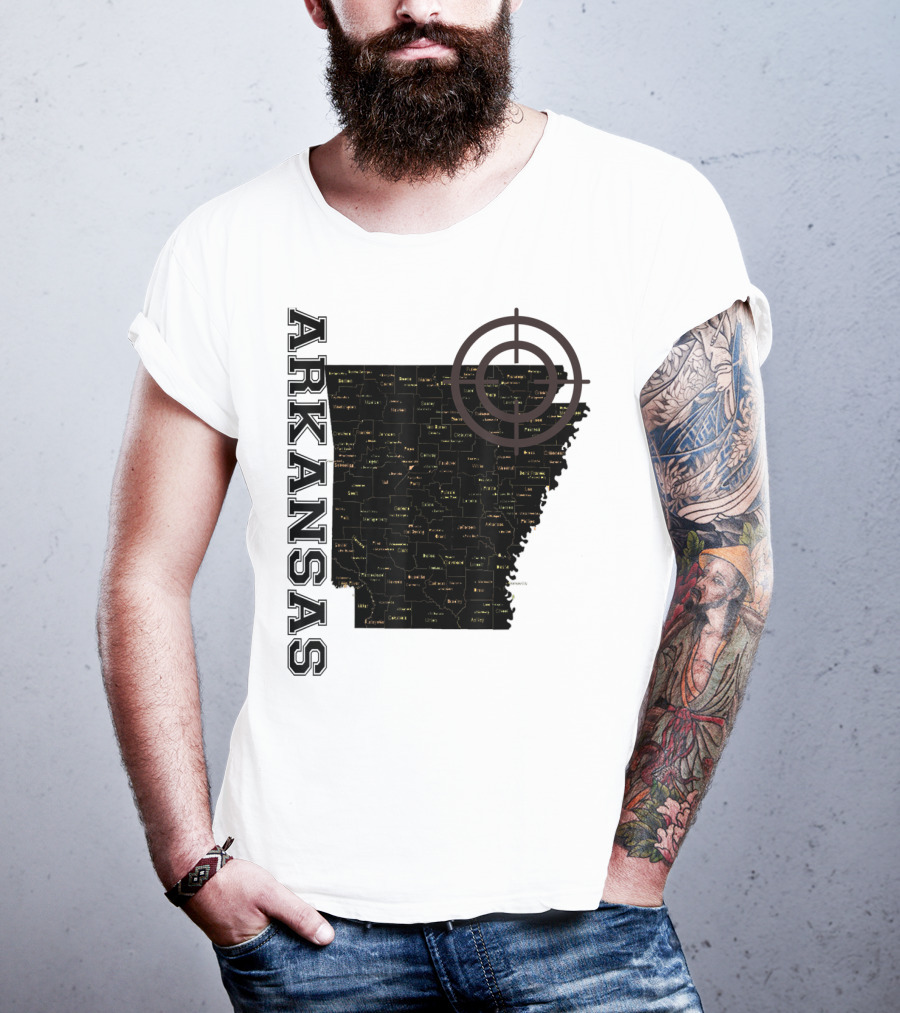 Arkansas Maps Classic Fun Targeted Exploration T-Shirt