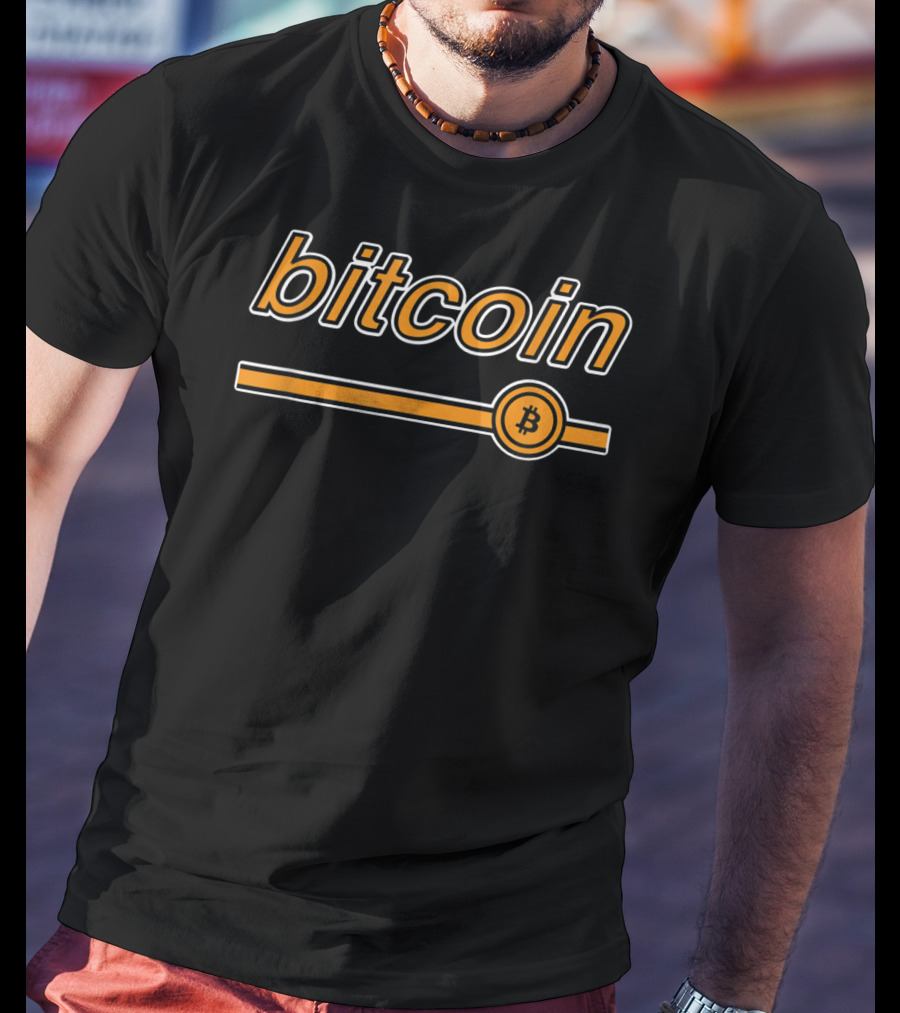 Bitcoin Classic Vintage Stripe Icon Btc T-Shirt