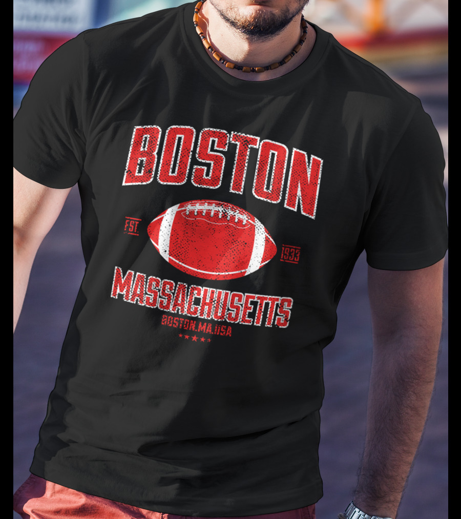 Boston Massachusetts Vintage American Football Est 1933 T-Shirt