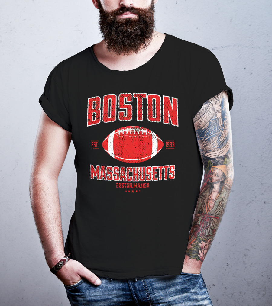 Boston Massachusetts Vintage American Football Est 1933 T-Shirt