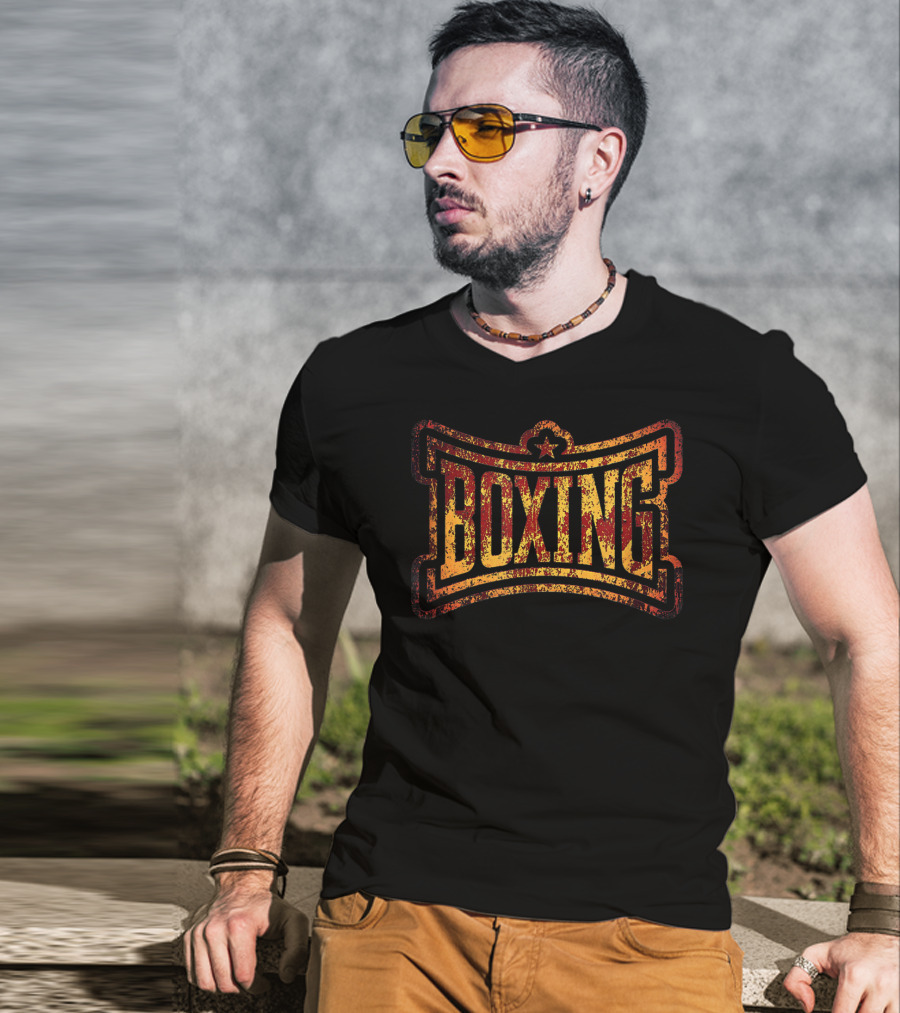Boxing Rust Vintage Classic Boxer Retro Distressed Print T-Shirt