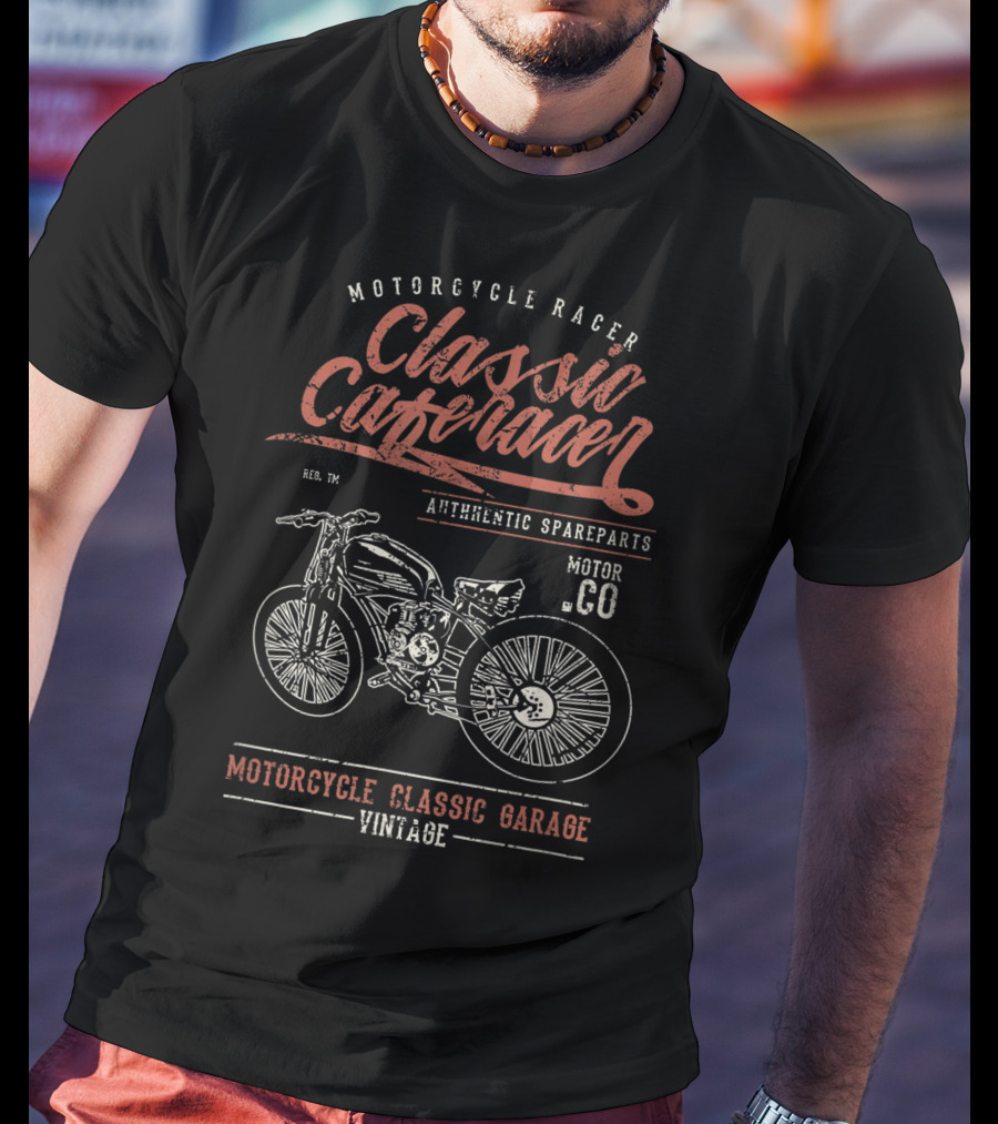 Motorcycle Racer Classic Cafe Racer Authentic Spareparts Vintage Motorcycle Classic Garage T-Shirt
