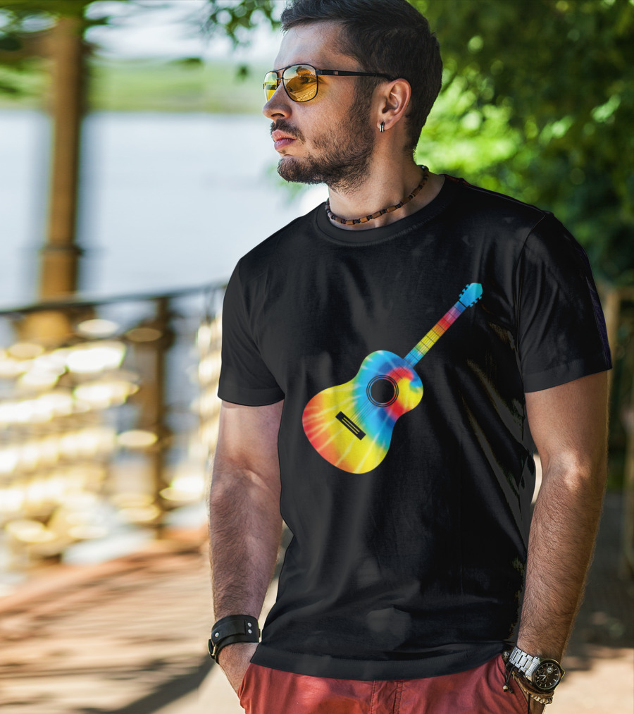 Classic Vintage Guitar Tie-Dye T-Shirt