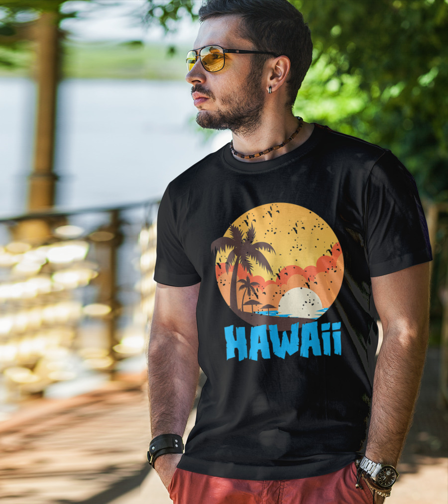 Hawaii Sunset Palm Beach T-Shirt