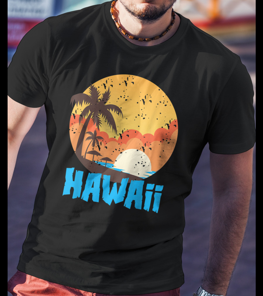 Hawaii Sunset Palm Beach T-Shirt