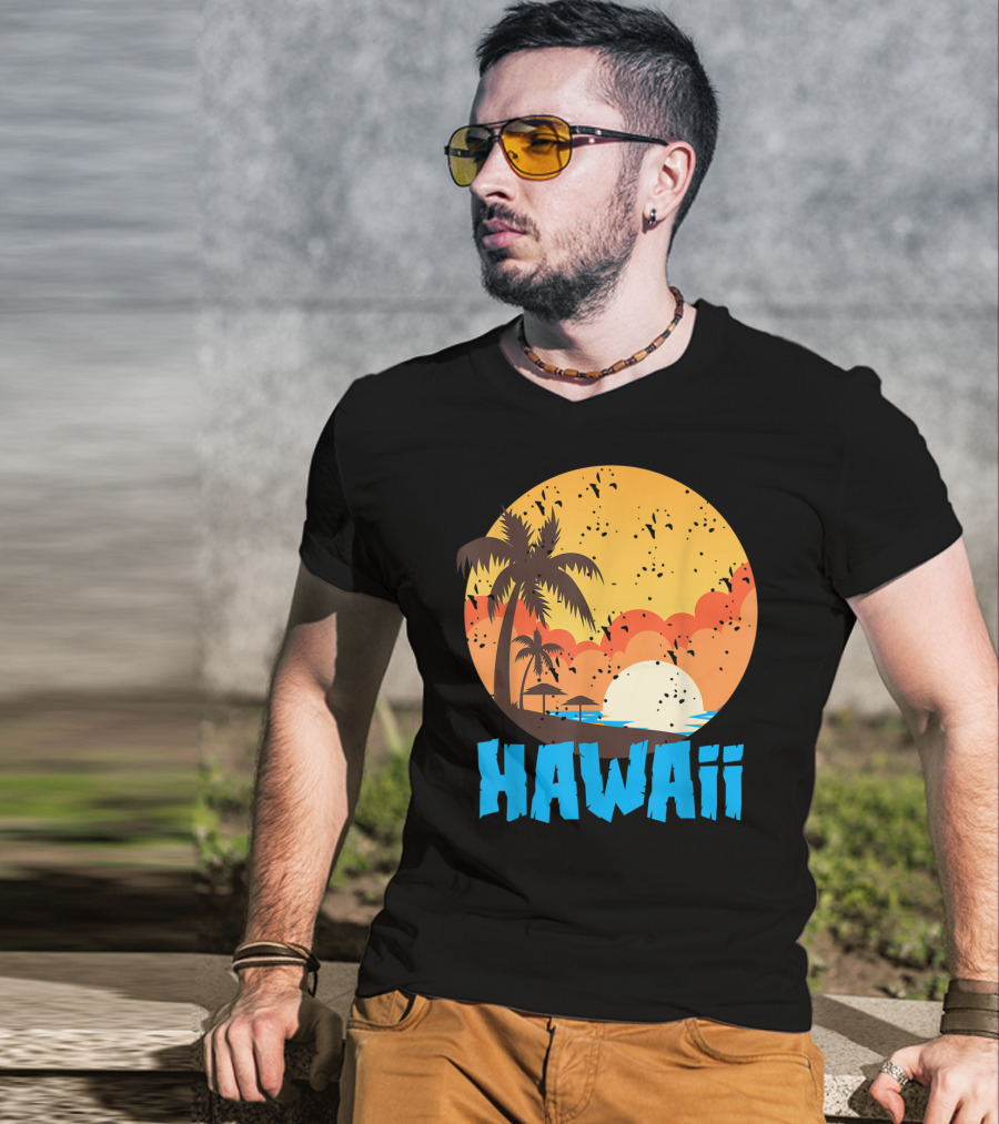 Hawaii Sunset Palm Beach T-Shirt