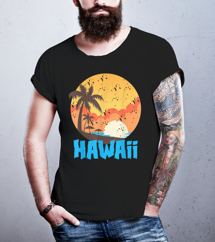 Hawaii Sunset Palm Beach T-Shirt
