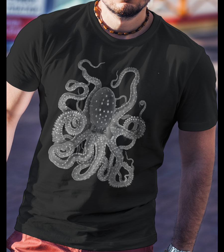Kraken Black Octopus Squid T-Shirt